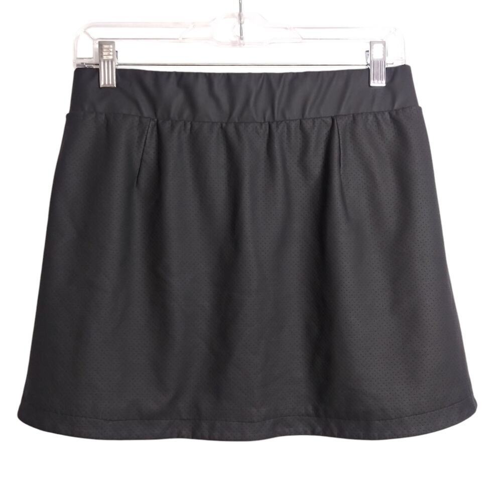 Activ8 Black Athletic Skirt Faux Leather Edgy Mini Size M - Picture 2 of 5
